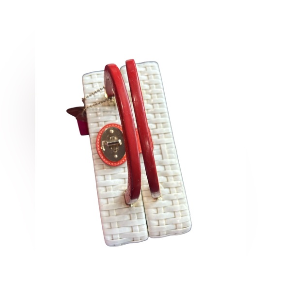 Kate Spade Cream and Brown Satchel with Woven Texture - Picture 12 of 13